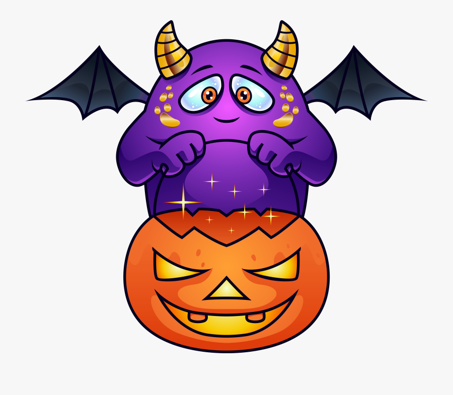 Simple Trick Or Treat - Halloween Monster Clipart, Transparent Clipart