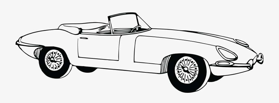 Free Clipart Of A Convertible Car - Convertible Car Clipart Black And White, Transparent Clipart