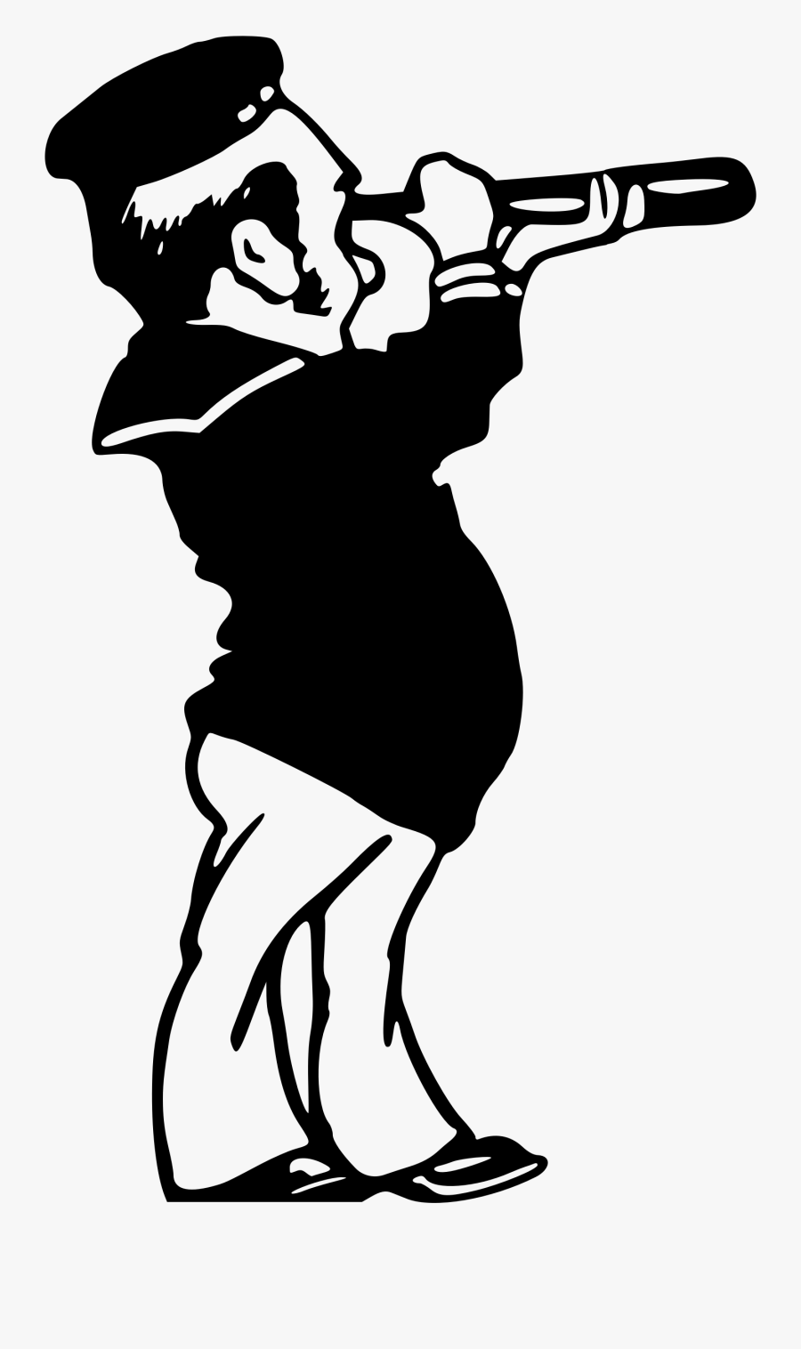 Line Art,art,silhouette - Looking Through Telescope Bw Clipart, Transparent Clipart