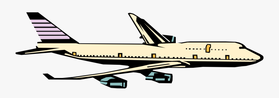 Vector Illustration Of Commercial 747 Airplane Boeing - Jet Plane Clipart Png, Transparent Clipart