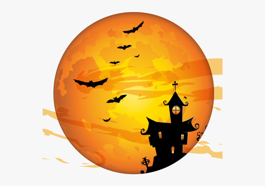 Full Halloween Moon Trick Or Treating Costume Party - Halloween Full Moon Png, Transparent Clipart