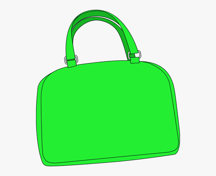 Girl With Purse Clipart - Clip Art Of Green Bag, Transparent Clipart