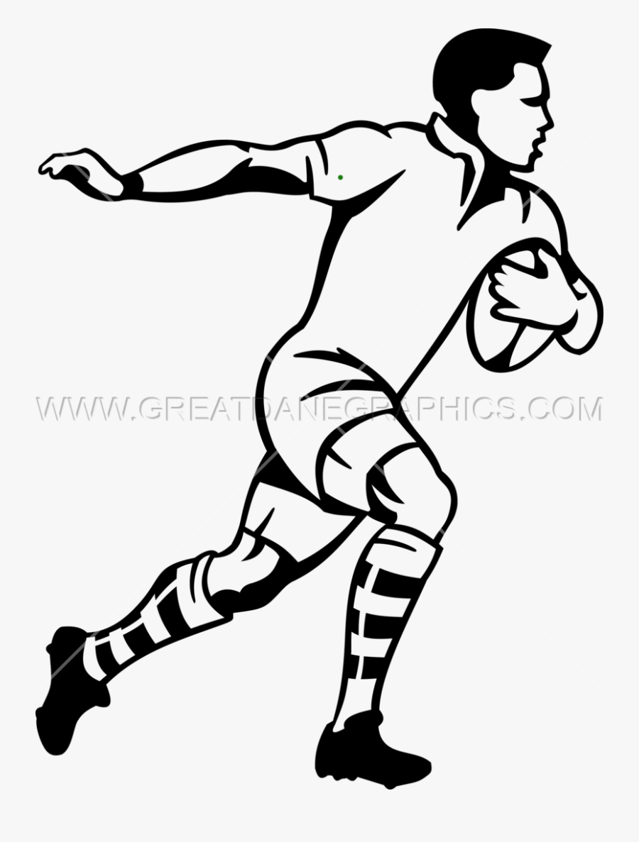 Rugby Player Running - Rugby Player Drawing Easy, Transparent Clipart