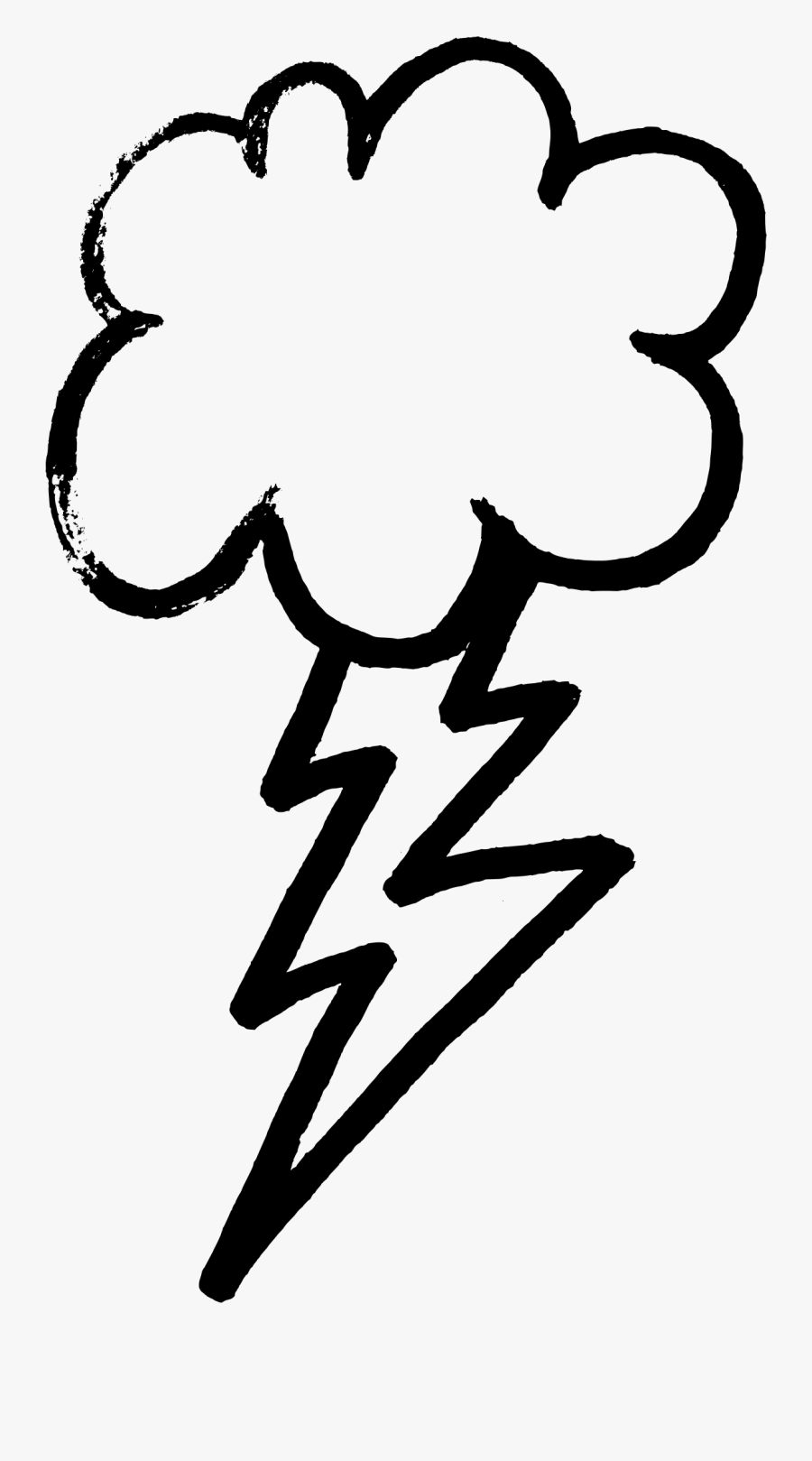 Storm Clipart Ligtning - Thunder And Lightning Outline, Transparent Clipart
