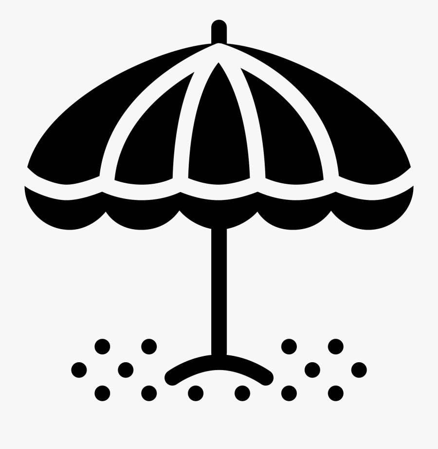Beach Umbrella Filled Icon - Emoji De Praia Preto Png, Transparent Clipart