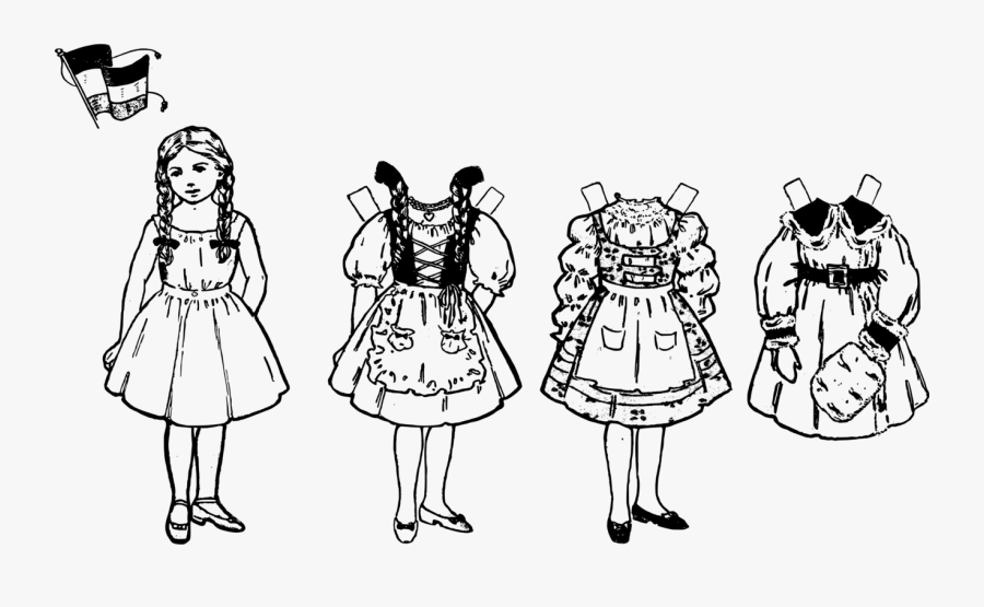 Art,people,monochrome Photography - German Paper Doll Cutout, Transparent Clipart