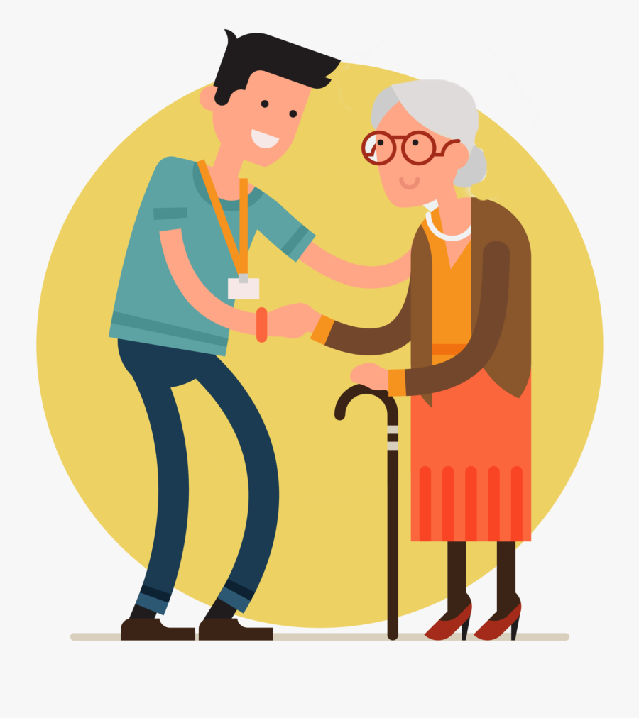 Transparent Elderly Png - Helping The Elderly Clipart, Transparent Clipart