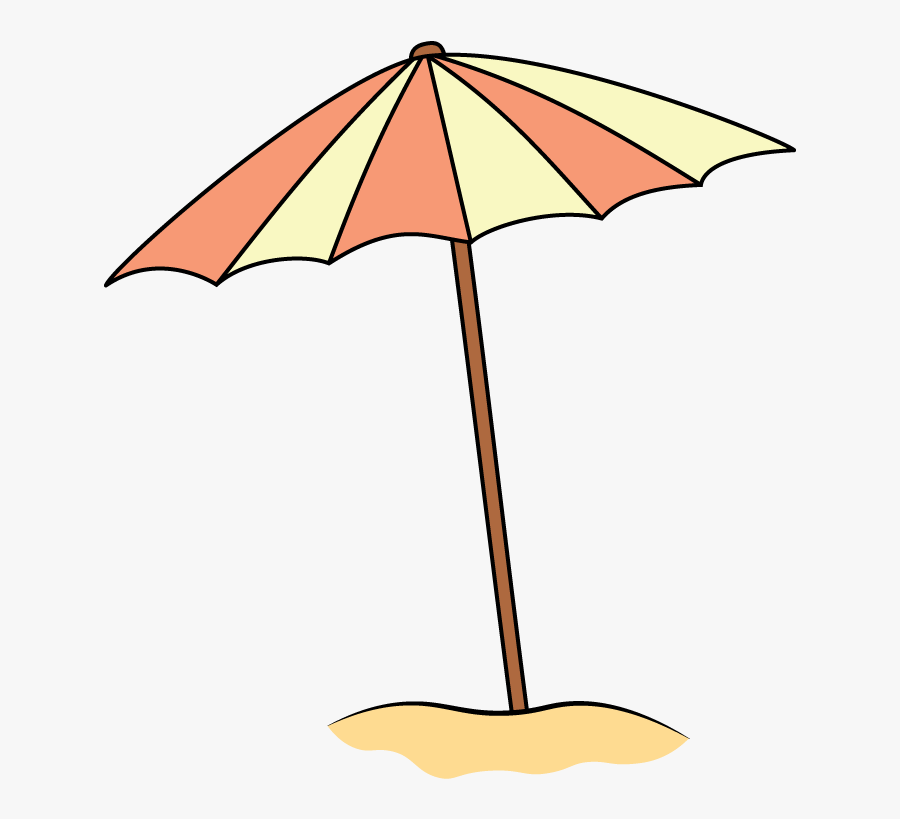Beach Umbrella Drawing Easy - Drawing Of A Beach Umbrella, Transparent Clipart