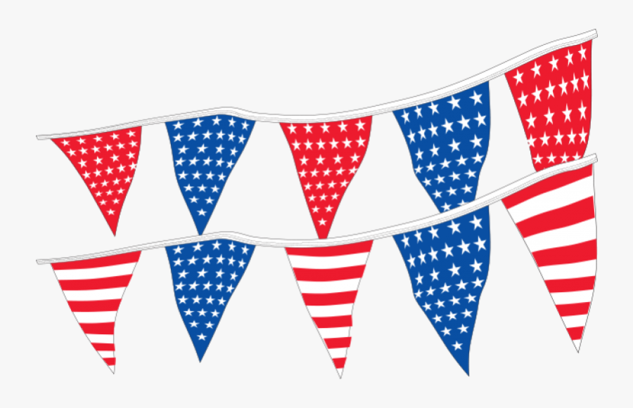 Patriotic Pennants - Stars & Stripes Banner, Transparent Clipart