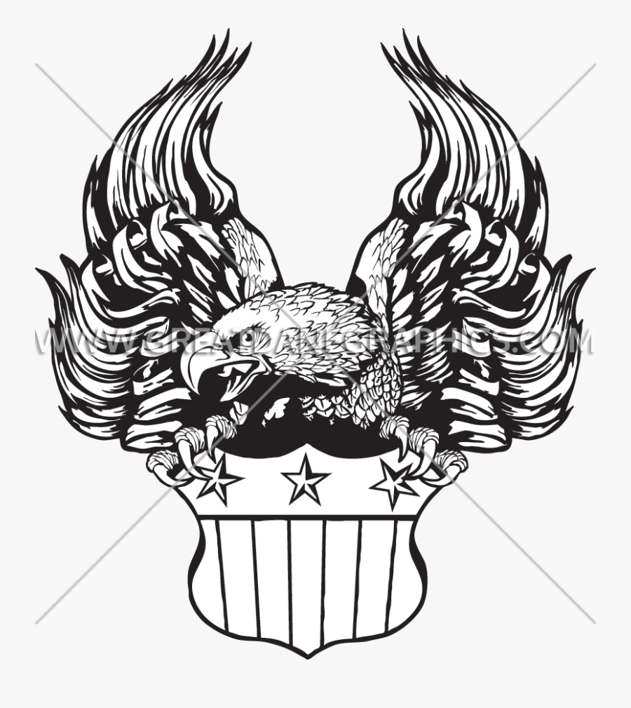 Eagle And Flag Drawing At Getdrawings - Illustration, Transparent Clipart