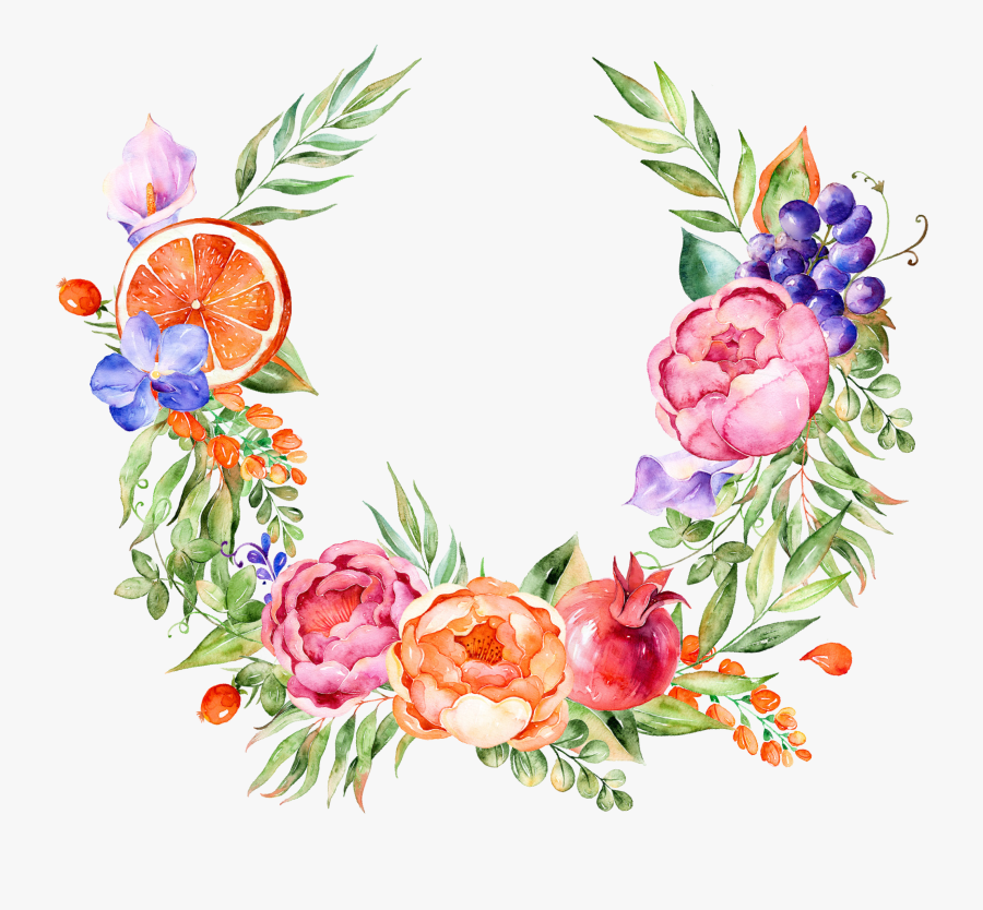 Floral Design Watercolor Painting Grape Flower - Flower Watercolor Design Png, Transparent Clipart