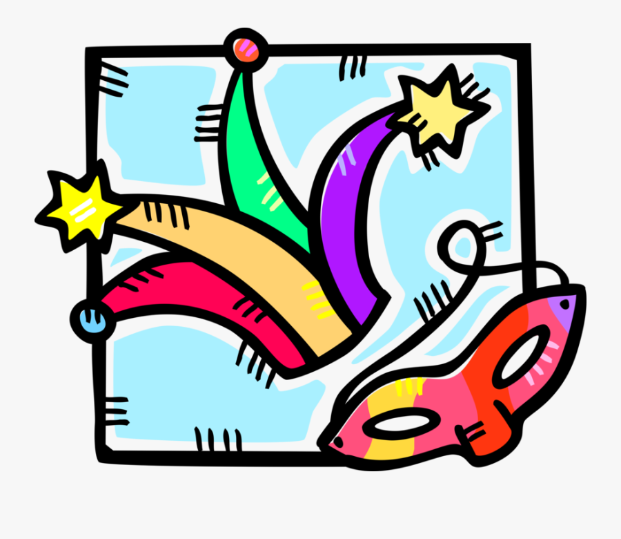 Clip Art Of Child Watching A Lightning Storm Out Of - Mardi Gras Clip Art, Transparent Clipart