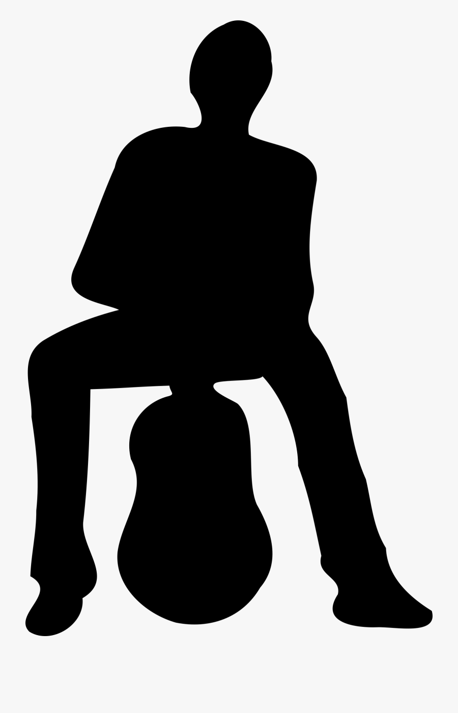 Clipart - Silhouette Guitar Player Clipart, Transparent Clipart