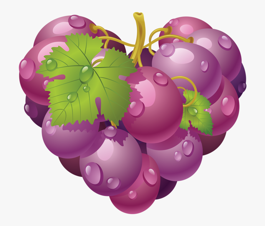 519 - Heart Grapes, Transparent Clipart