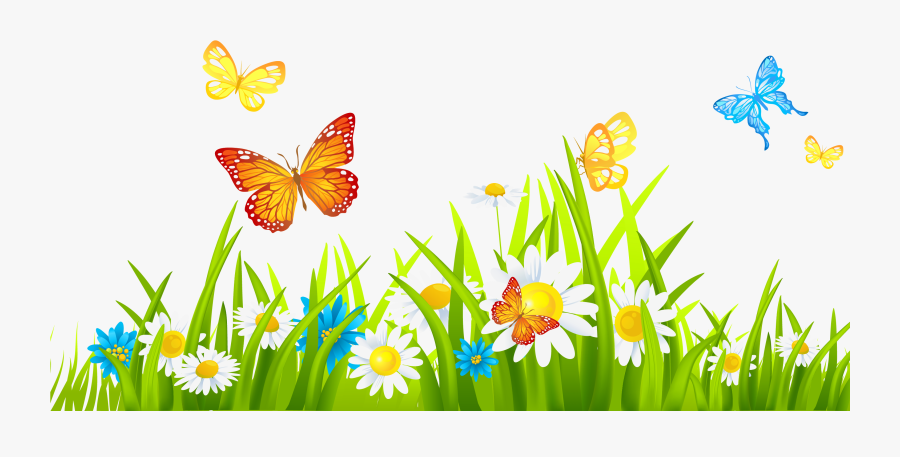 Grass With Flowers Clipart Png, Transparent Clipart