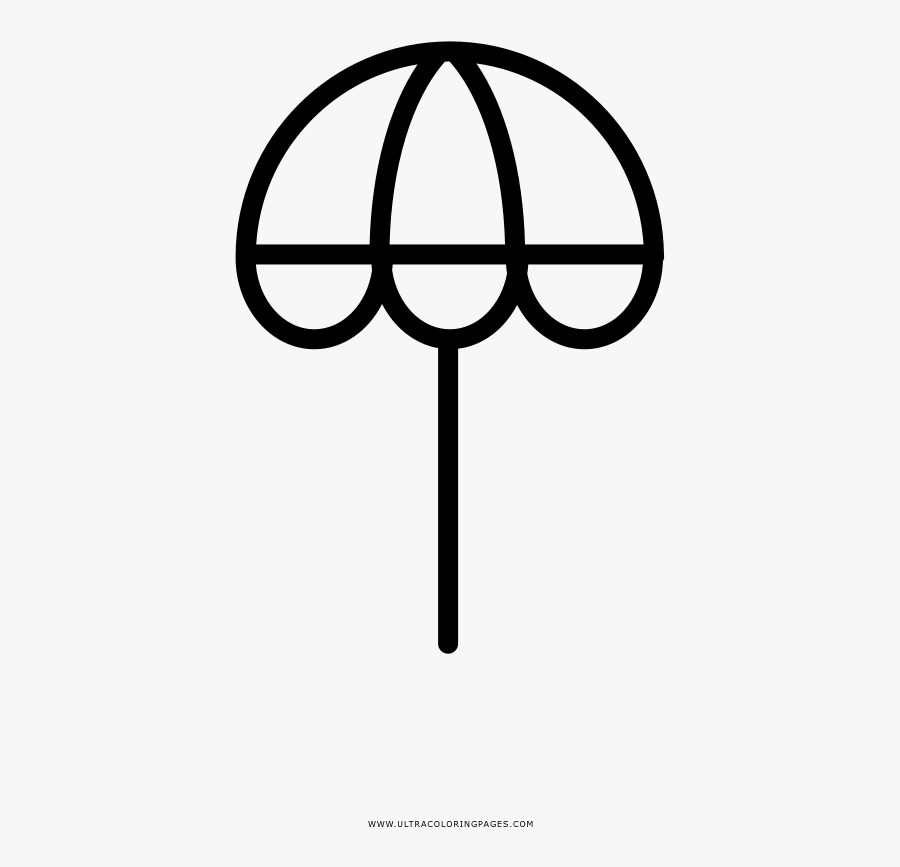 Beach Umbrella Coloring Page Clipart , Png Download, Transparent Clipart