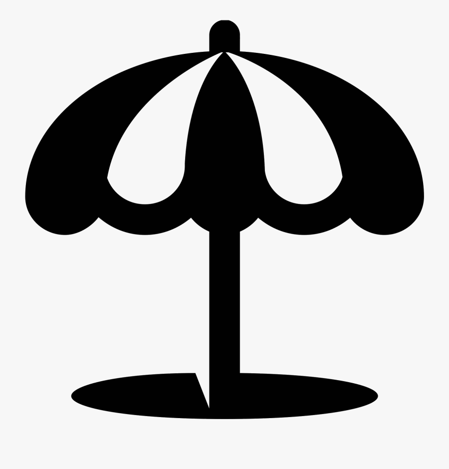 Transparent Beach Umbrella Clipart Black And White - Beach Umbrella Logo Png, Transparent Clipart