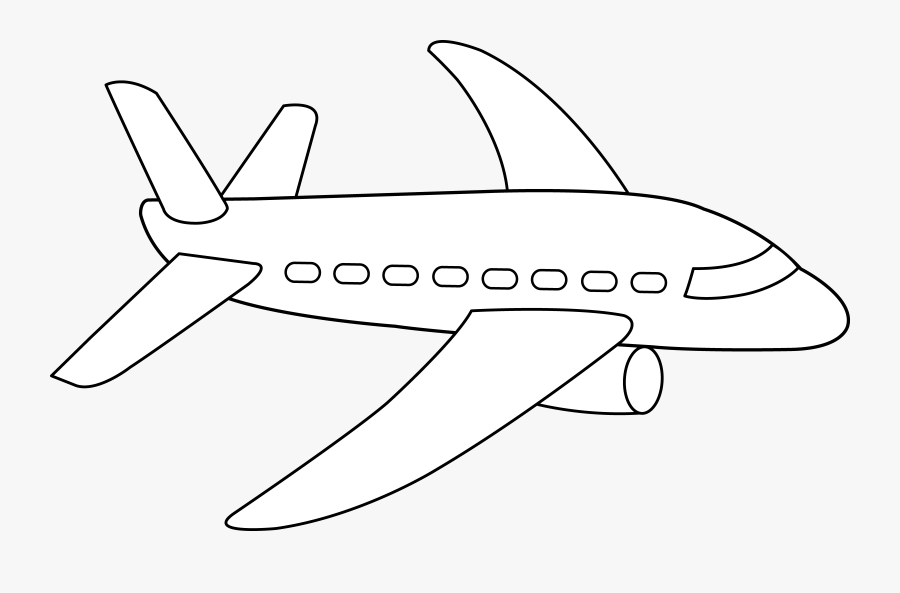 Airplane Coloring Page, Transparent Clipart