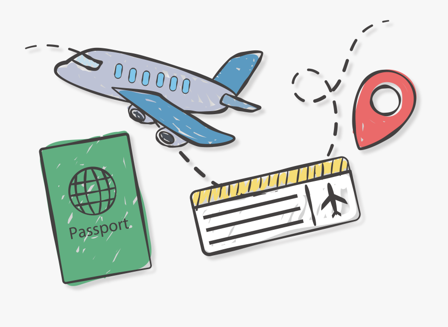 Airplane Clipart Airliner - Passport Travel Clipart Png, Transparent Clipart