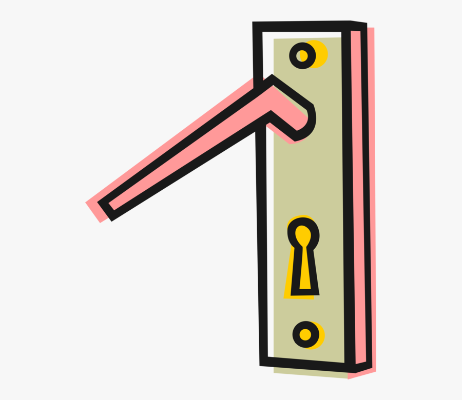 Vector Illustration Of Door Knob Or Door Handle Manually - Door Knob Real Vector, Transparent Clipart