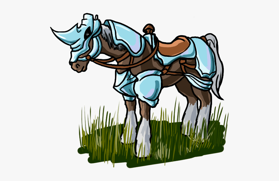 How To Draw An Armored Horse - Cartoon Horse In Armor, Transparent Clipart
