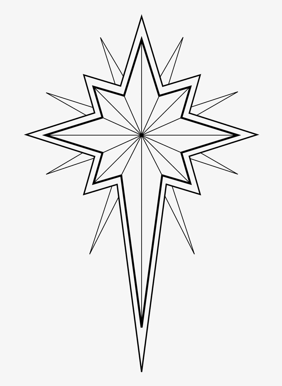 Images Long Clip Art - Christmas Star Clip Art Black And White, Transparent Clipart