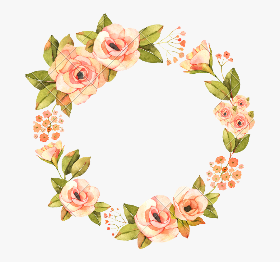 Clip Art Abstract Rose - Watercolor Wreath Flowers Png, Transparent Clipart