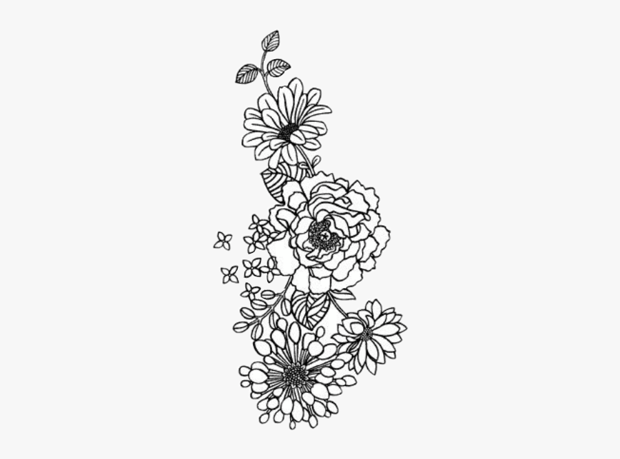 Black And White Flower Png, Transparent Clipart