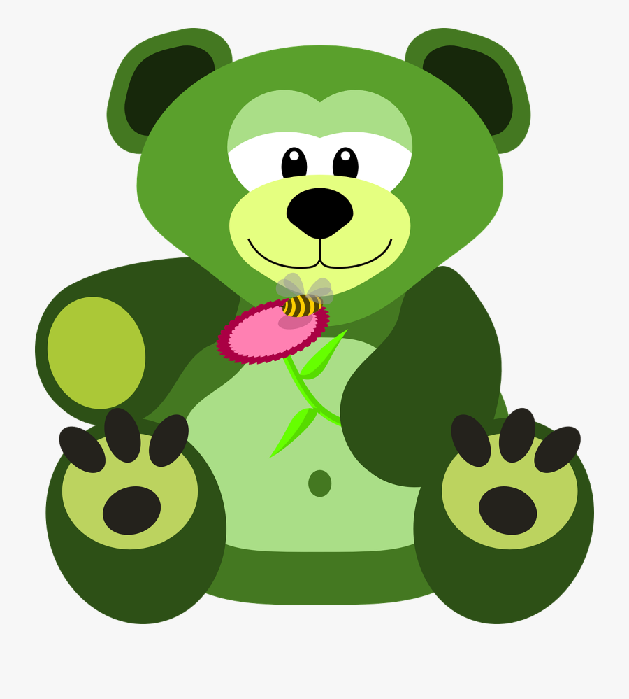 Green Teddy Bear Png, Transparent Clipart