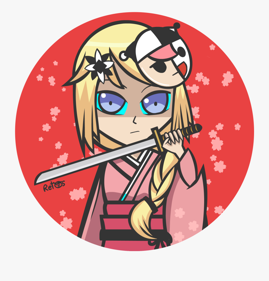 Samurai Girl - Cartoon, Transparent Clipart
