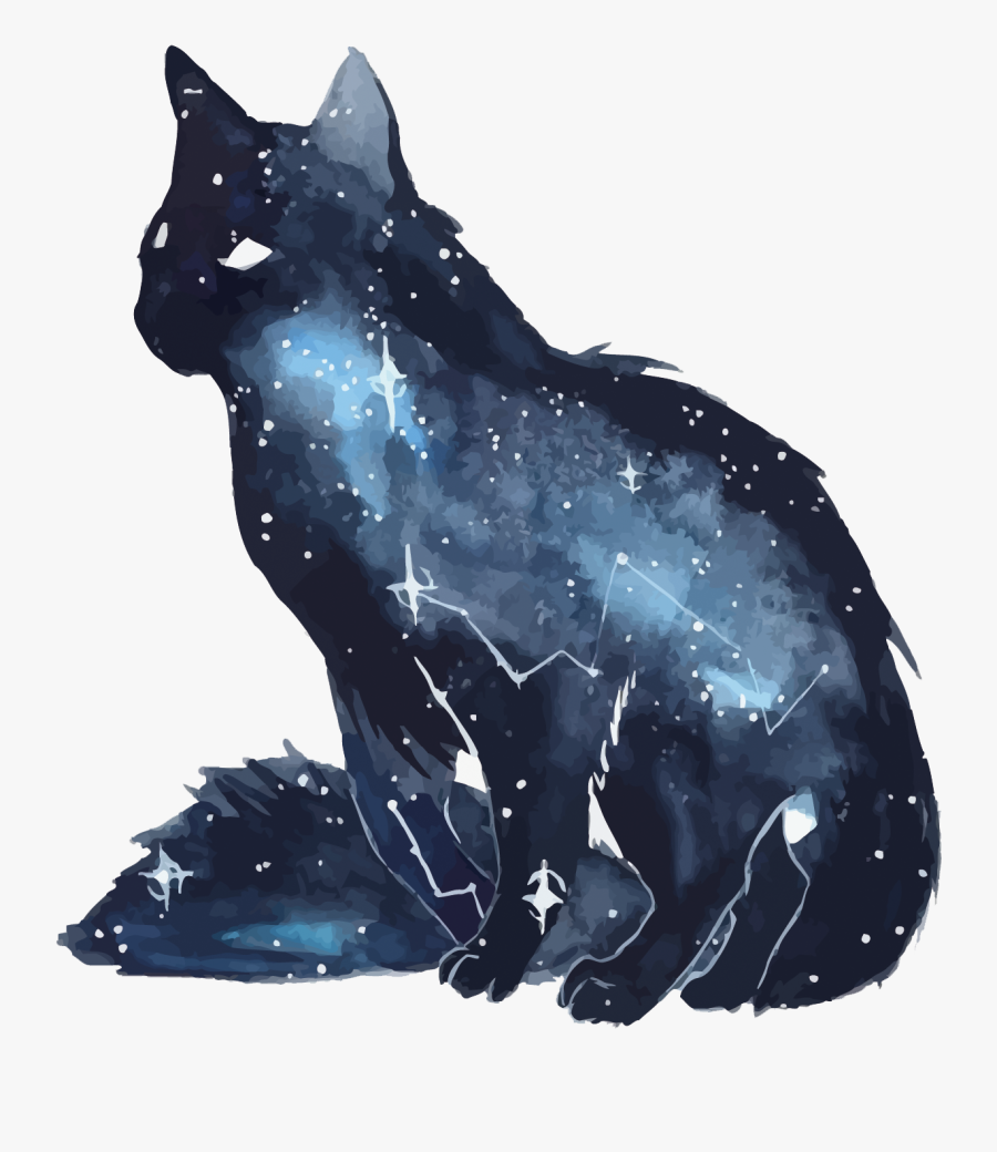Vector Sky Dog Munchkin Tiger Cat Kitten Clipart - Constellation Cat, Transparent Clipart