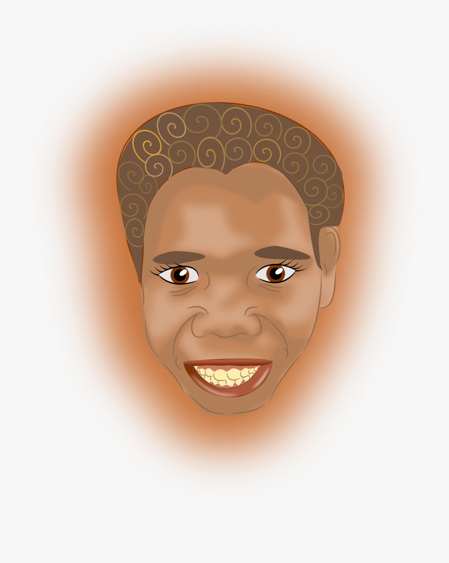 Transparent Dreamtime Clipart - Aboriginal Face Cartoon, Transparent Clipart