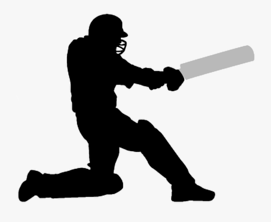 Action Clipart Cricket - Cricket Player Silhouette Png, Transparent Clipart