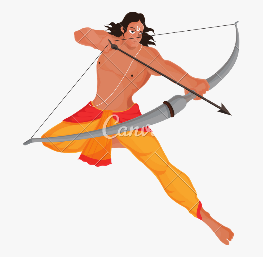 Boho Vector Bow Arrow - Lord Rama With Bow, Transparent Clipart