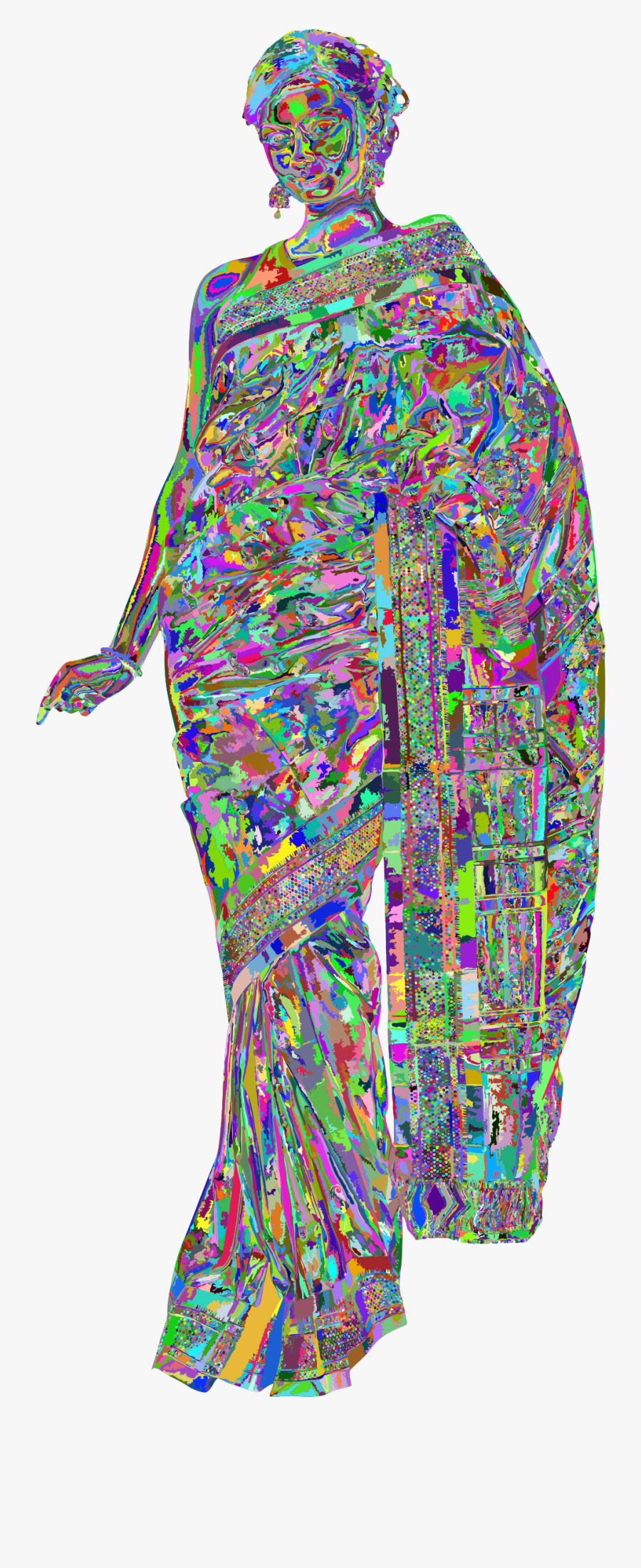 Saree Drawing, Transparent Clipart