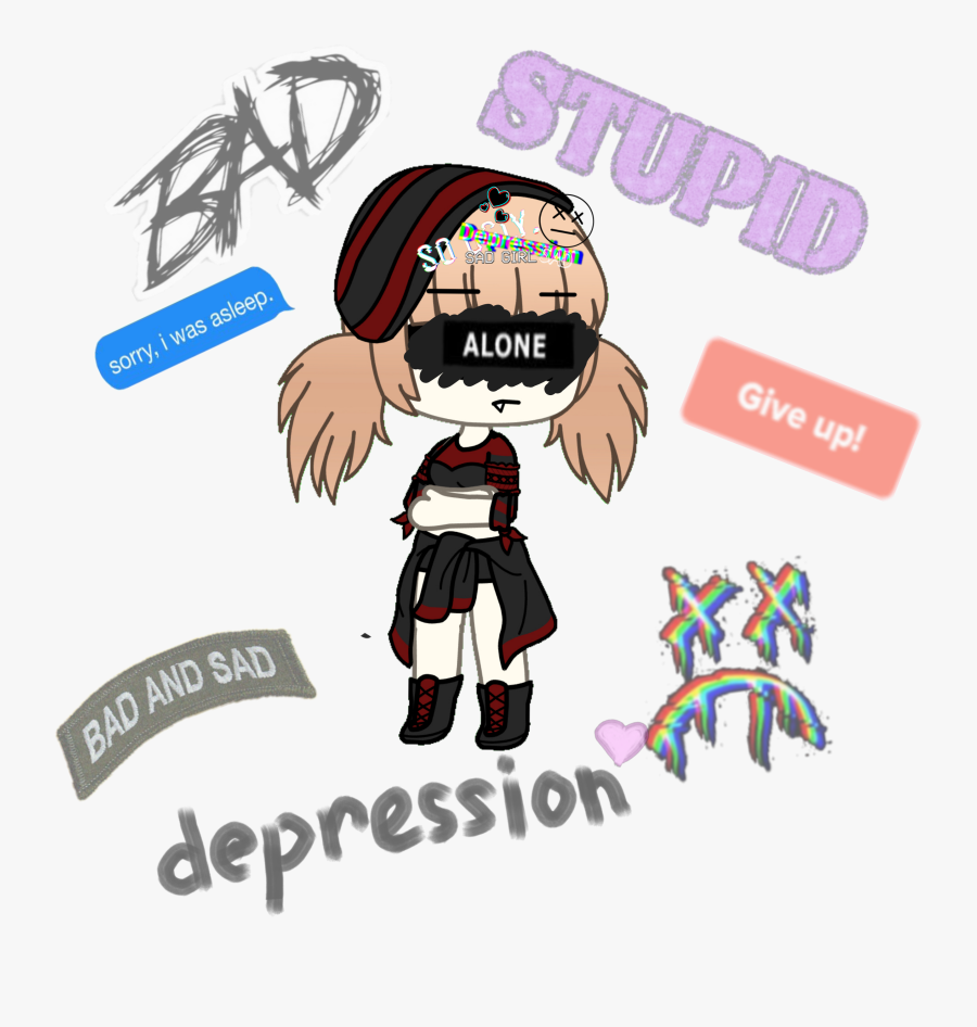 #gacha #depression #died #saddacdicct - Cartoon, Transparent Clipart