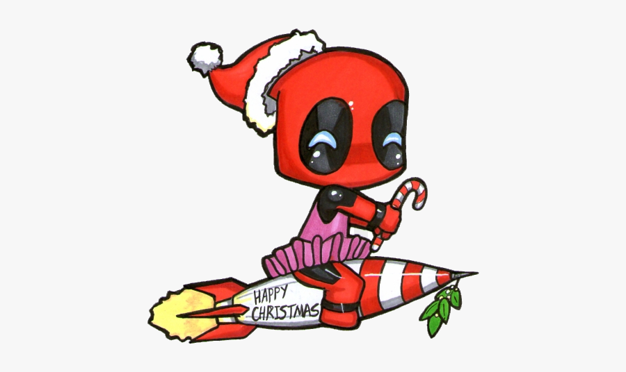 Deadpool Fan Art Kawaii Christmas Clipart Transparent - Kawaii Christmas Deadpool, Transparent Clipart