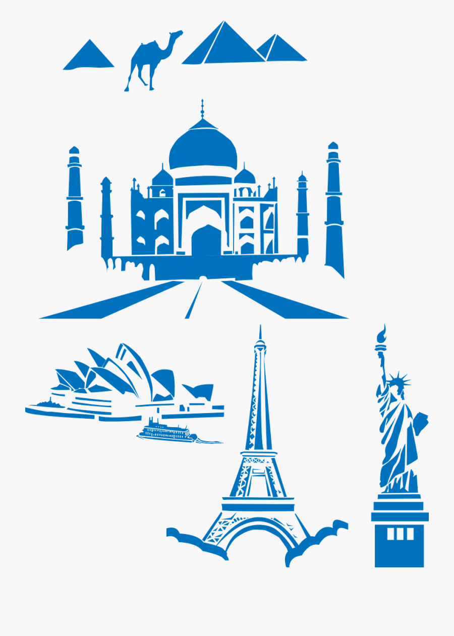 World Landmarks Taj Mahal Free Picture - 8 Wonders Of The World Png, Transparent Clipart