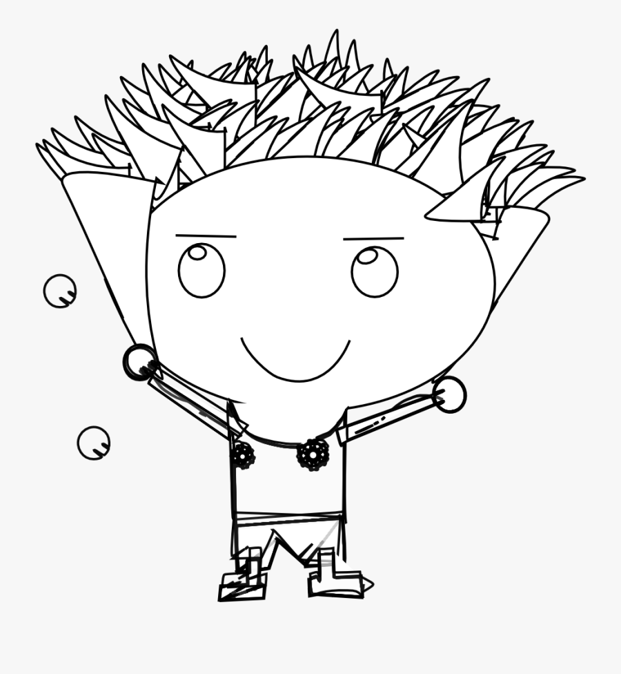 Anime Character Art 60 Black White Line Art- - Cartoon, Transparent Clipart