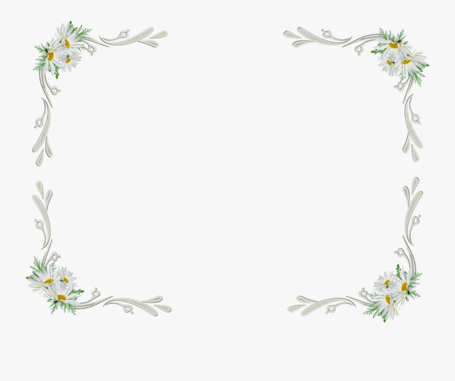 White Flower Border Png - Transparent Background Floral Border, Transparent Clipart