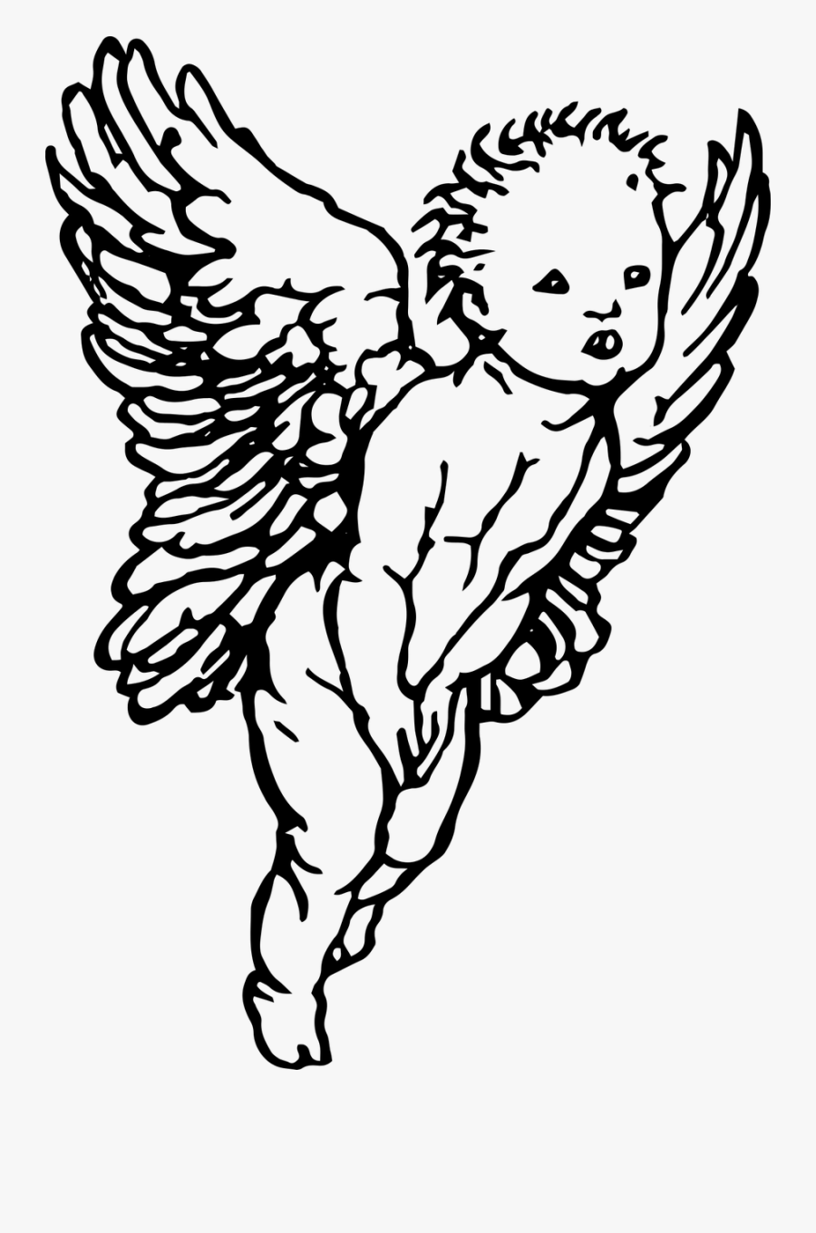 Simple Drawing Cherub Angel Clipart , Png Download - Cherub Angel Drawing, Transparent Clipart