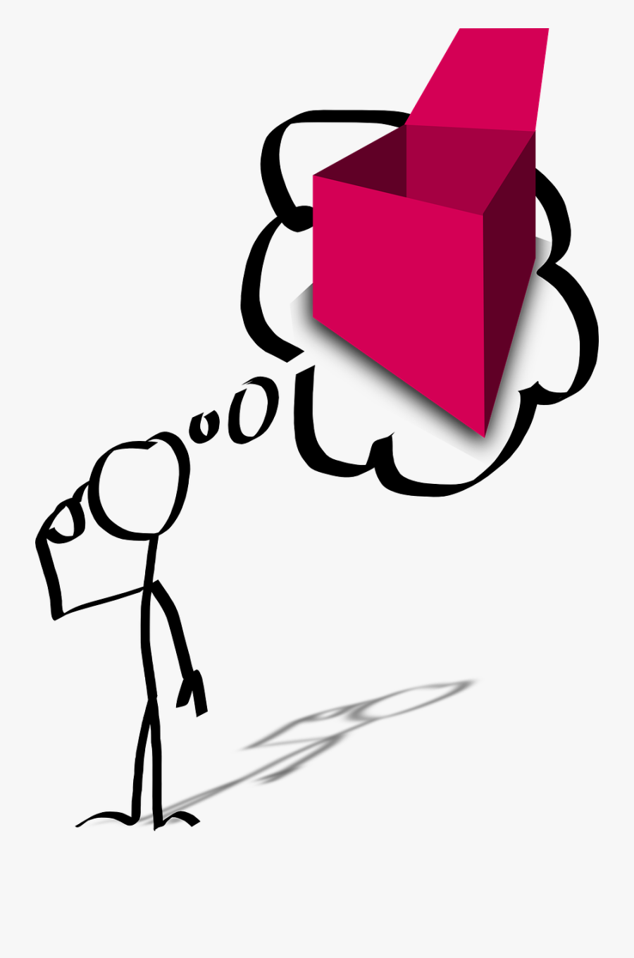 Empty Box Thinking - Thinking Clipart Black And White, Transparent Clipart