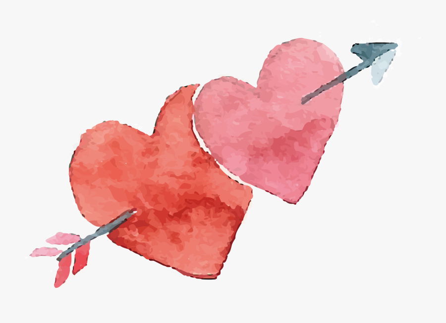 Clip Art Heart Valentines Day Painting - Watercolor Painting, Transparent Clipart