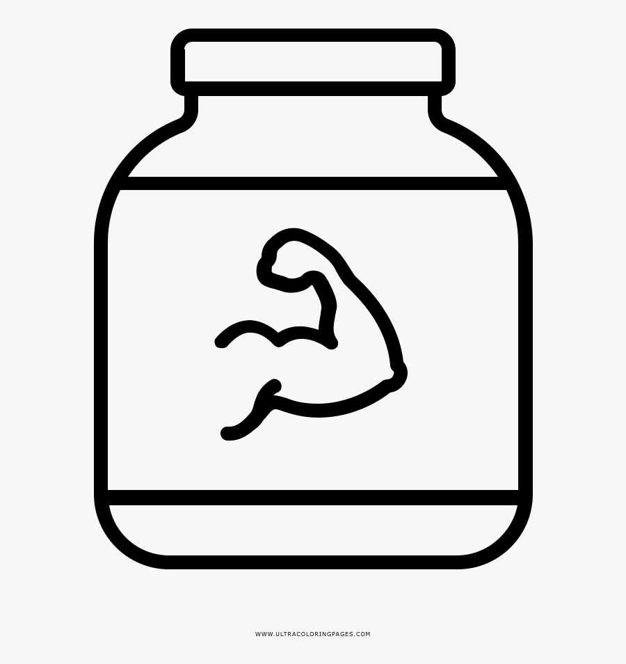 Protein Powder Coloring Page Ultra Coloring Pages Black - Black And White Protein Shakes, Transparent Clipart