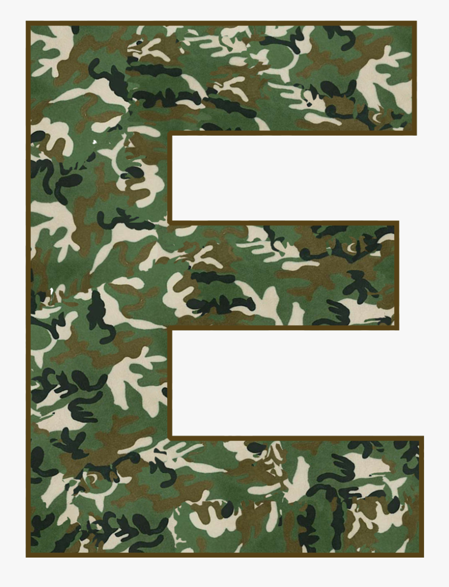 Letter E Camouflage, Transparent Clipart