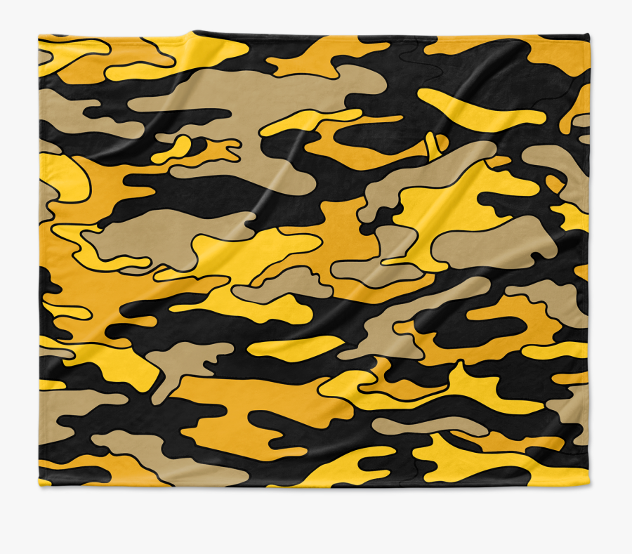 Colored Camo Blanket - Black And Gold Camouflage, Transparent Clipart