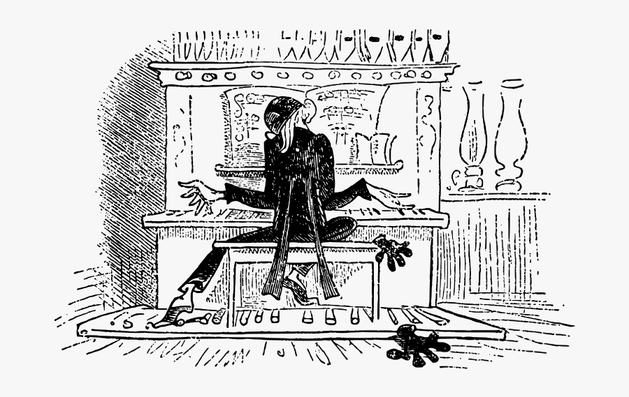 Max Und Moritz - Cartoon Man Playing Church Organ, Transparent Clipart