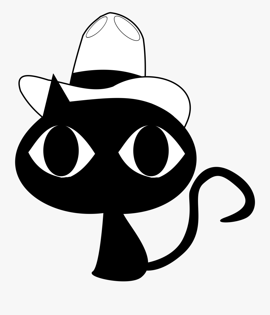 Easy Black Cat Cartoon, Transparent Clipart