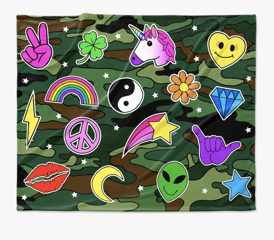 Camo Icons Blanket - Cartoon, Transparent Clipart