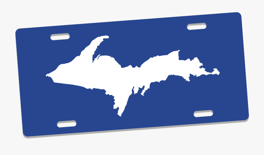 License Plate - "u - P - Silhouette - Michigan Map, Transparent Clipart